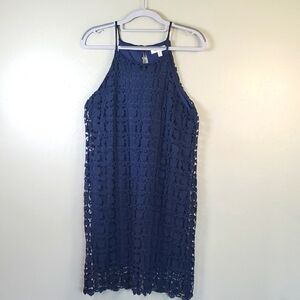Monteau Navy Lace Midi Dress, Lined.          So Nice! Size Small